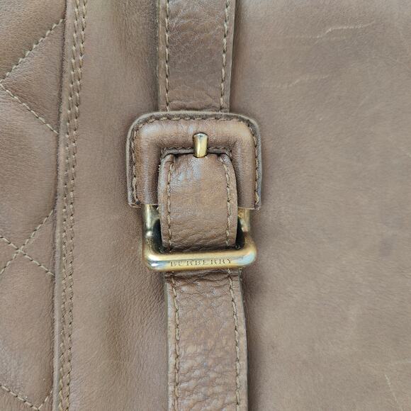 Burberry‎ Quilted Leather Riding Boots Womens 38 8 Tan Brown Preppy Western - Picture 3 of 10